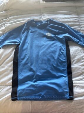 Rip Curl Blue Kids Rash Guard Top with Logo